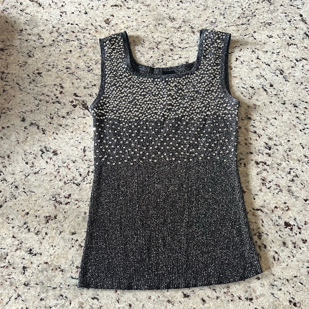 Chic Black and Silver Women's Tank Top